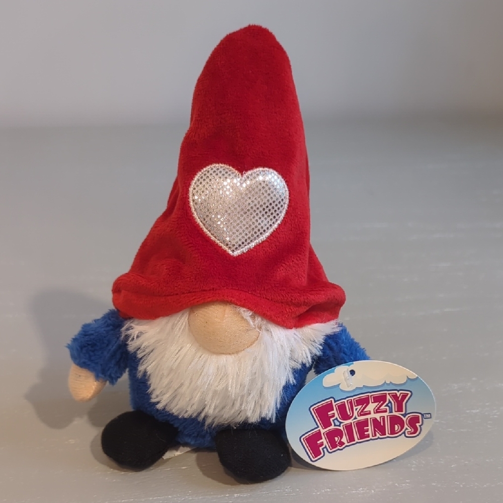 Fuzzy Friends Gnome Plush Toy Heart Soft Plush 7"‎